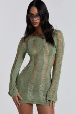 Shop Jaded London Khaki Umbra Mini Dress