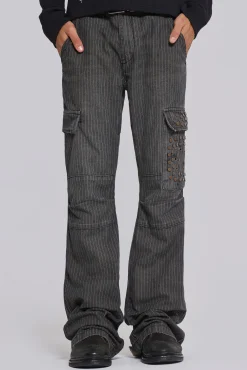 Hot Jaded London Kita Bootcut Pinstripe Cargo Pants