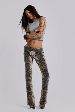 Fashion Jaded London Leona Tiger Bootcut Jeans