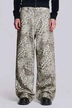 Cheap Jaded London Leopard Fade Colossus Jeans