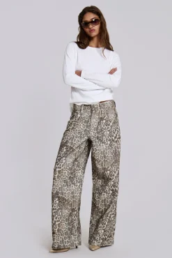 Online Jaded London Leopard Fade Colossus Jeans
