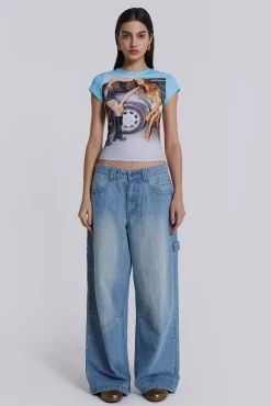 Sale Jaded London Light Wash Colossus Carpenter Jeans
