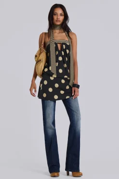 Cheap Jaded London Lola Strapless Mini Dress in Polkadot Stripe
