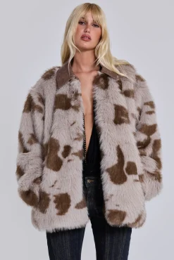 Sale Jaded London Lorax Cow Faux Fur Jacket