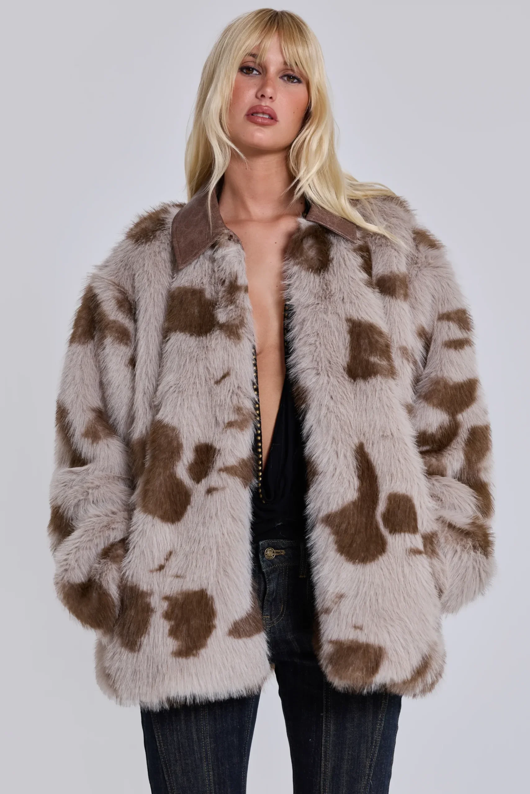 Sale Jaded London Lorax Cow Faux Fur Jacket
