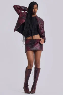 Hot Jaded London Lynx Faux Leather Mini Skirt