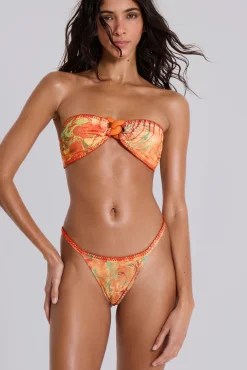 Hot Jaded London Mari Whipstitch Bikini Bottoms With Rattan Trim