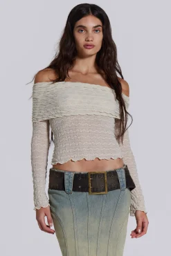 Clearance Jaded London Nyra Long Sleeve Bardot Top
