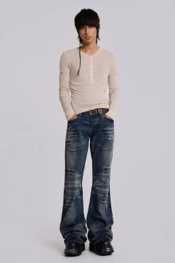 Cheap Jaded London Oatmeal Haze Henley