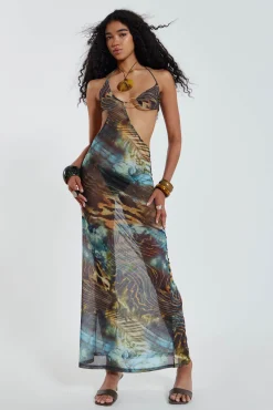 Sale Jaded London Oceana Mesh Maxi Dress