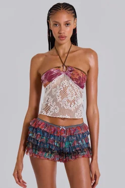 Hot Jaded London Paisley Rhea Mesh Bloomer Shorts