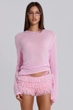 Best Jaded London Pink Mist Long Sleeve Top