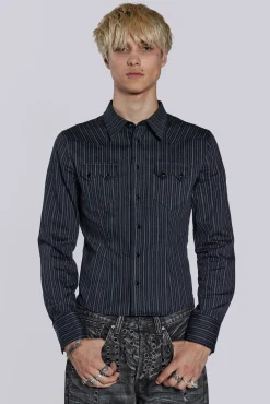 Outlet Jaded London Pinstripe Bronco Shirt