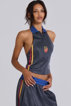 Outlet Jaded London Pitchside Football Halter Polo Top