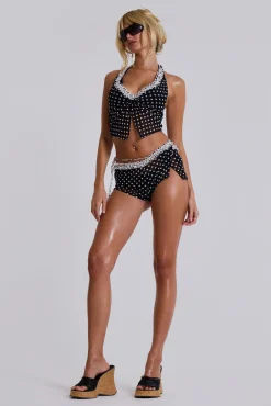Best Sale Jaded London Polka Ruffle Wrap Mini Shorts
