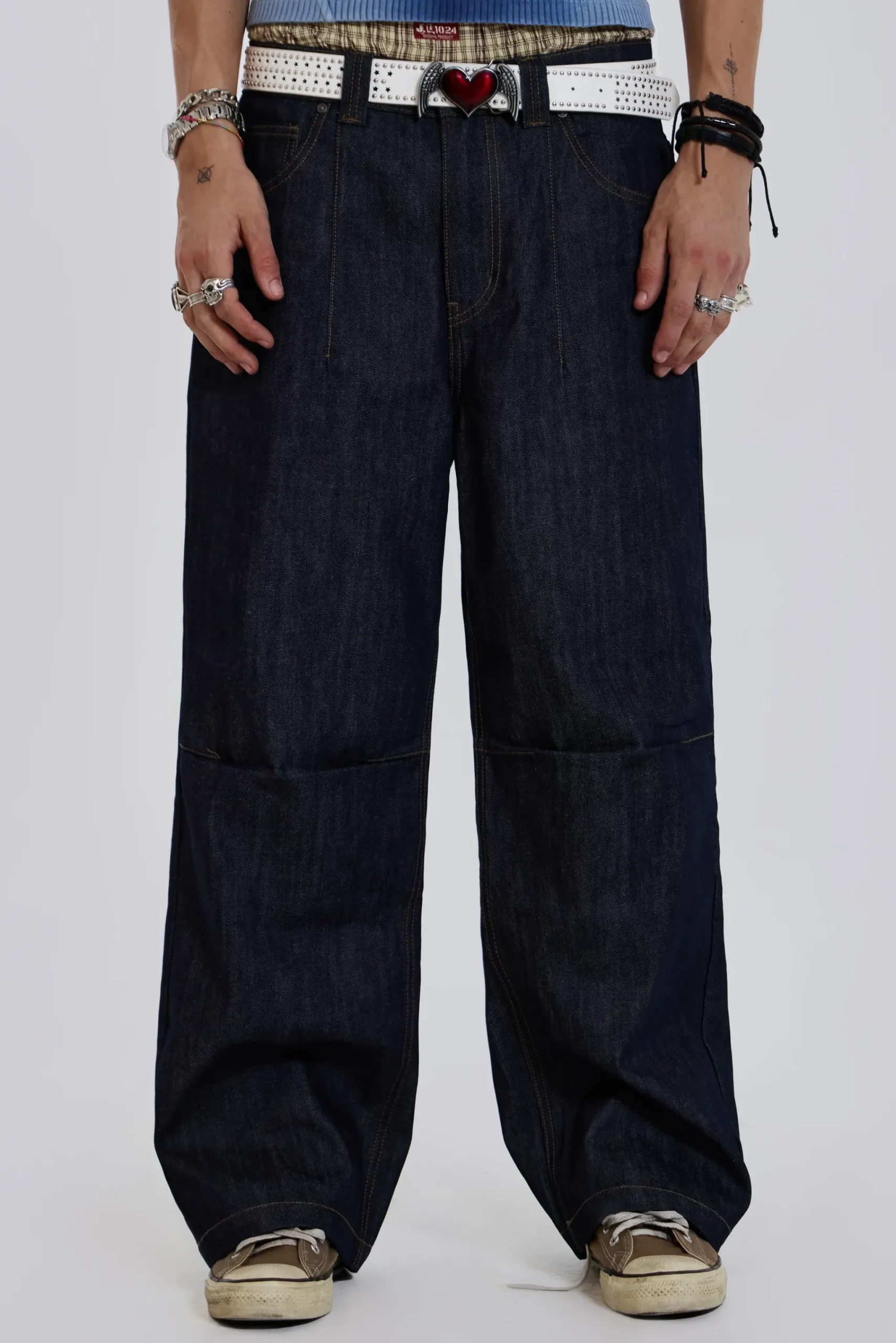 Outlet Jaded London Raw Blue Denim Razor Jeans