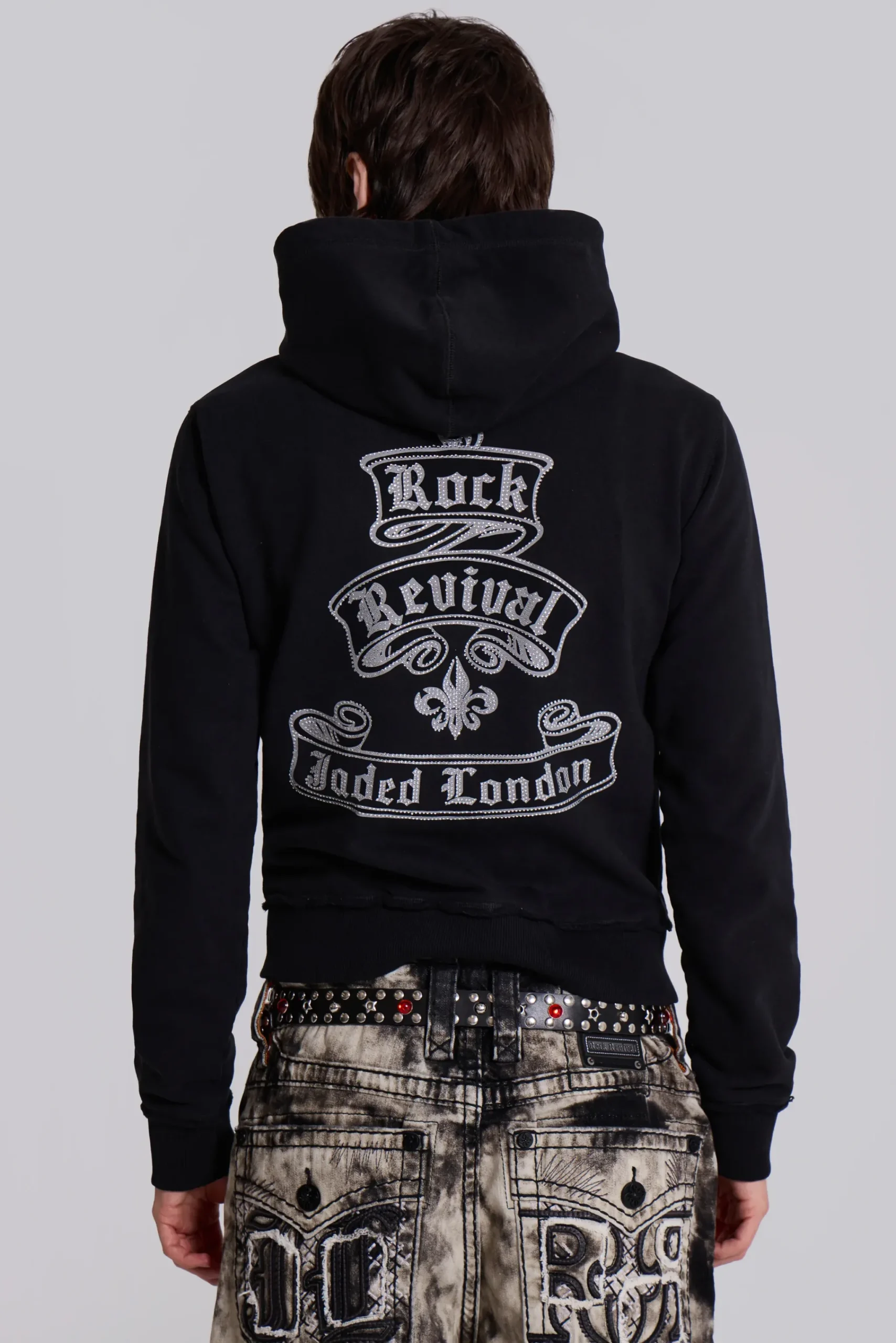 Outlet Jaded London Rock Revival Diamante Mini Monster Hoodie