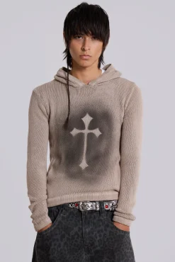 Clearance Jaded London Sainted Knit Hoodie