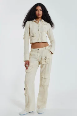Best Jaded London Santal Linen Cargo Trousers