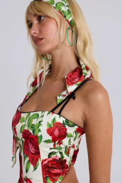 Fashion Jaded London Scarlet Satin Headscarf