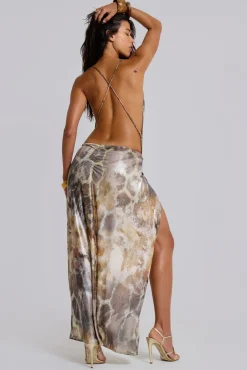 Hot Jaded London Sedona Metallic Leopard Maxi Dress