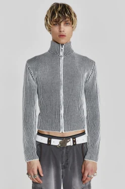 Cheap Jaded London Shadow White Lucid Knit Track Top