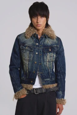Sale Jaded London Shaggy Denim Jacket