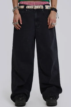 Discount Jaded London Solid Black Low Rise Colossus Jeans