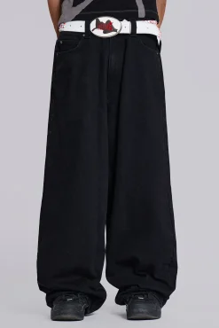 Fashion Jaded London Solid Black XL Colossus Jeans
