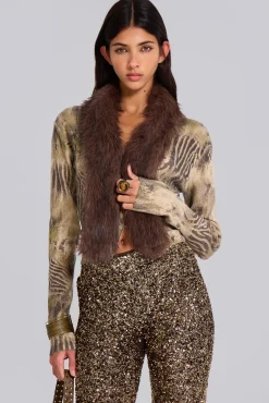 Online Jaded London Tana Fur Trim Cardigan