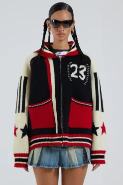 Cheap Jaded London Team 23 Knitted Zip Through