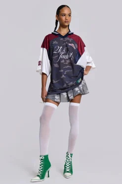 Outlet Jaded London Touchdown Collar Football Shirt