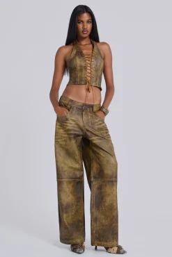 Discount Jaded London Vaca Faux Leather Colossus Trousers