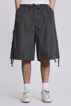 Best Sale Jaded London Vintage Grey Parachute Cargo Shorts
