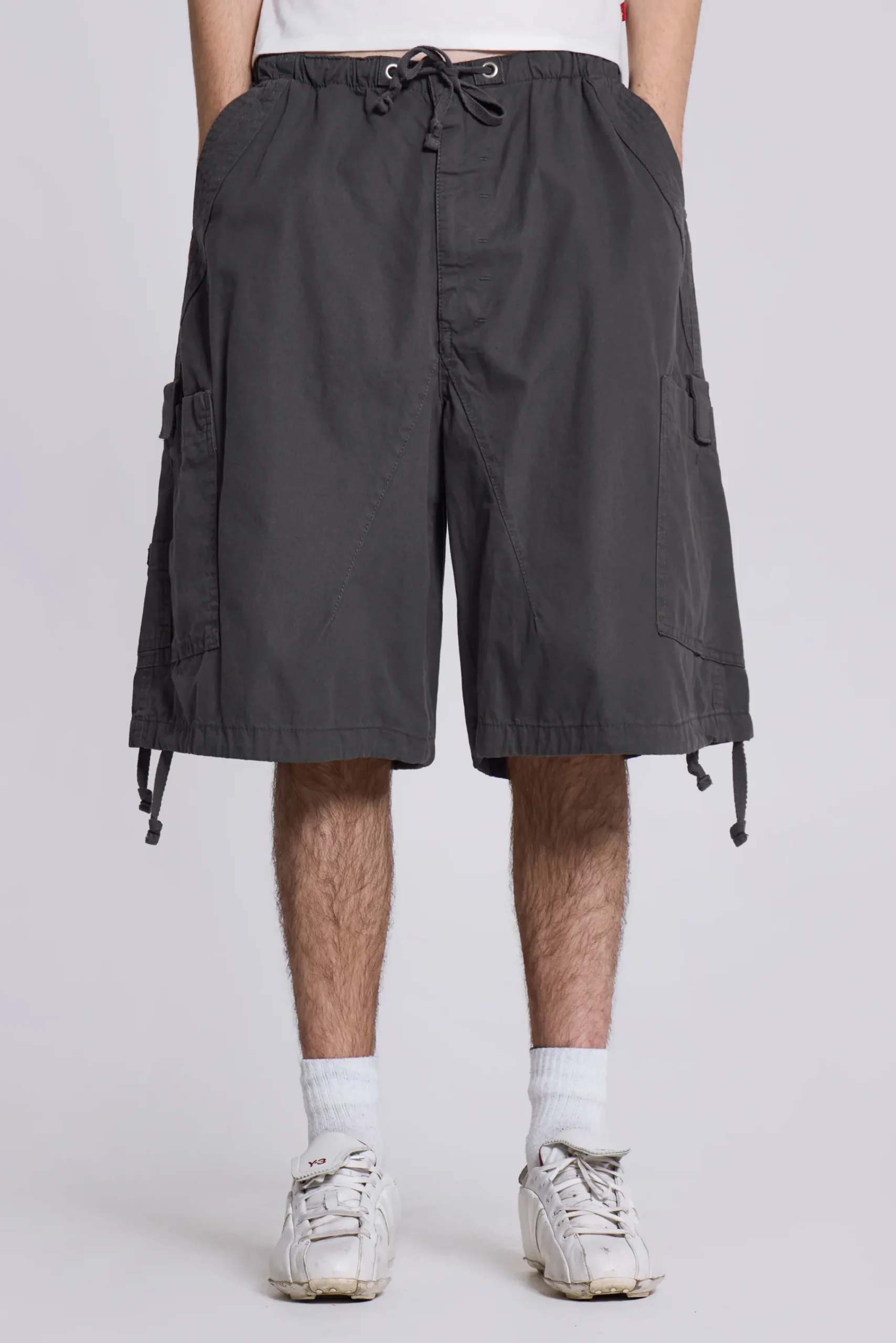 Best Sale Jaded London Vintage Grey Parachute Cargo Shorts