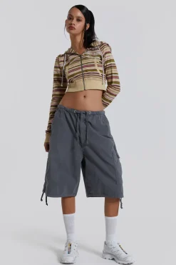 Cheap Jaded London Vintage Grey Parachute Cargo Shorts
