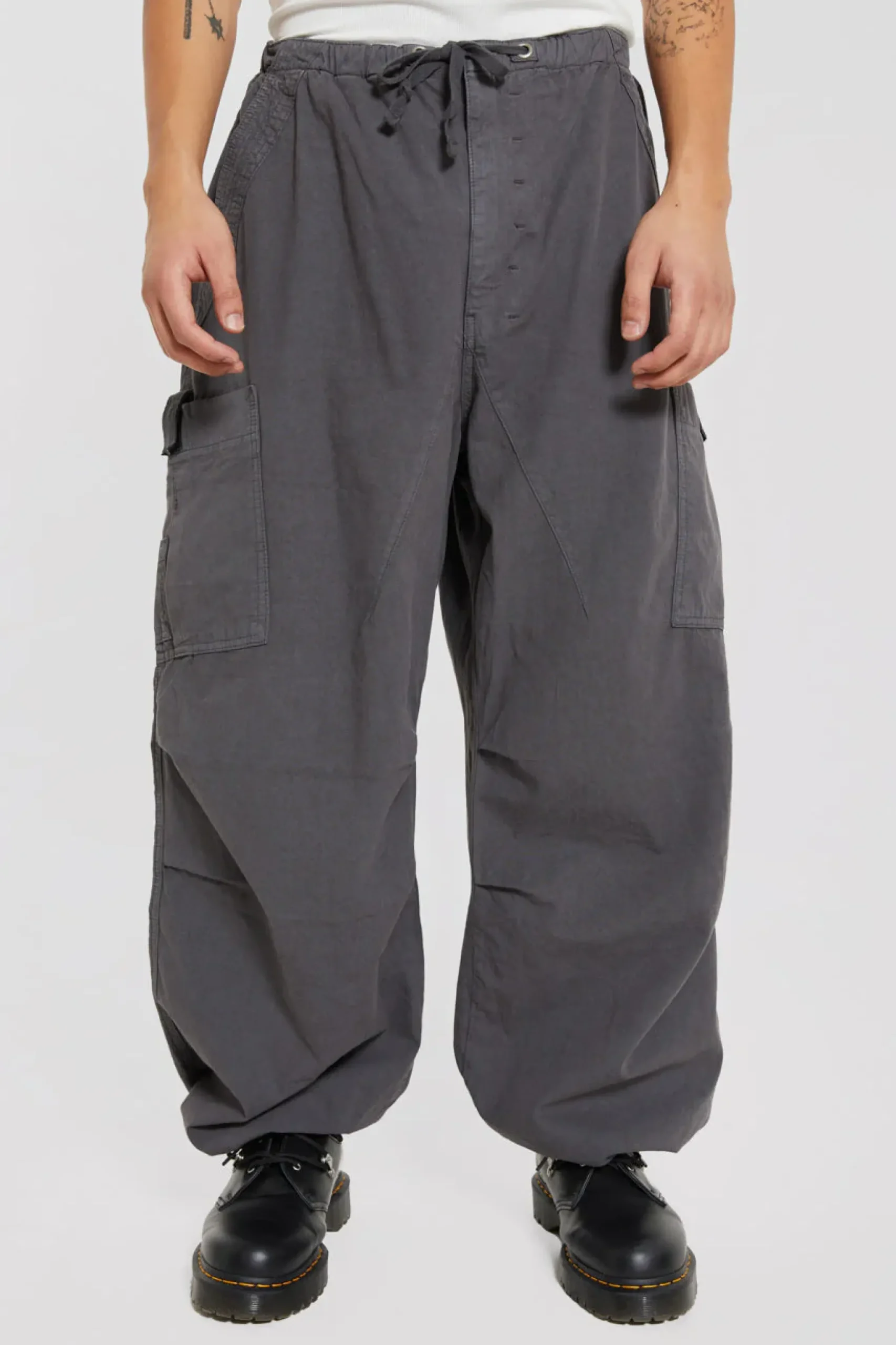 Shop Jaded London Vintage Grey Parachute Cargo Pants