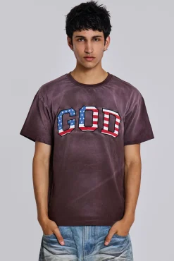 Cheap Jaded London Vintage Wash ‘GOD’ T-Shirt