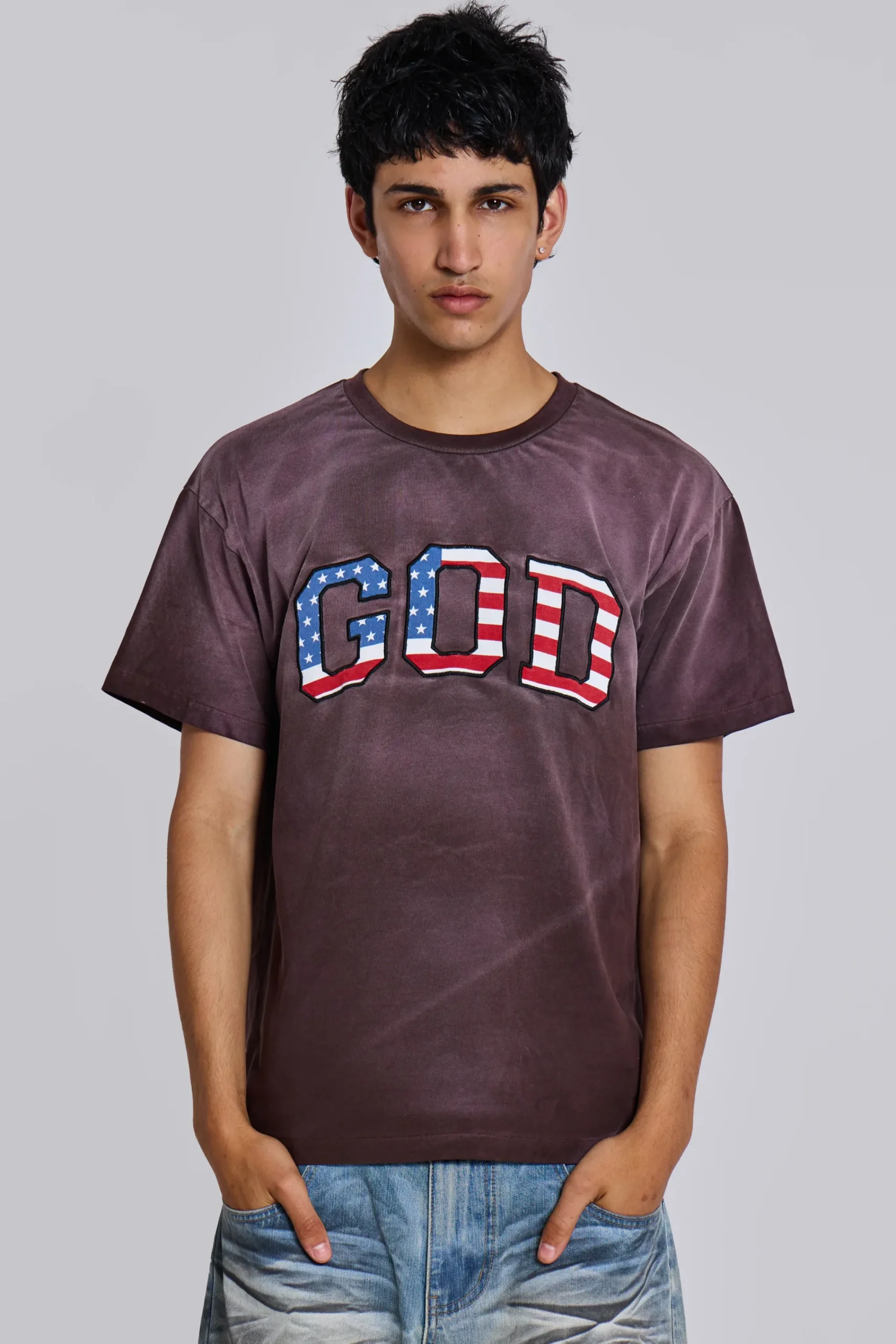 Cheap Jaded London Vintage Wash ‘GOD’ T-Shirt