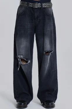 Best Jaded London Washed Black Busted Colossus Baggy Jeans