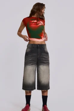 Flash Sale Jaded London Washed Black Colossus Jorts