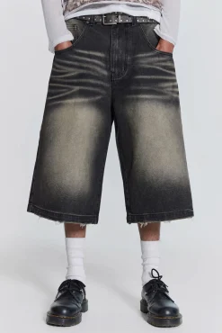Sale Jaded London Washed Black Colossus Jorts