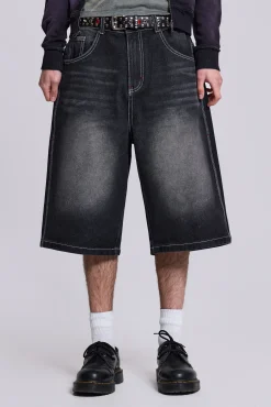 Sale Jaded London Washed Black Jumbo Jorts