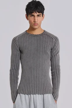 Discount Jaded London Washed Black Vault Knit