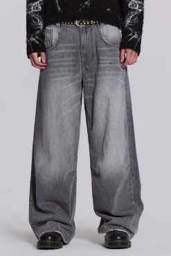 Online Jaded London Washed Grey Colossus Jeans
