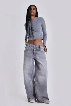 Store Jaded London Washed Grey Colossus Jeans
