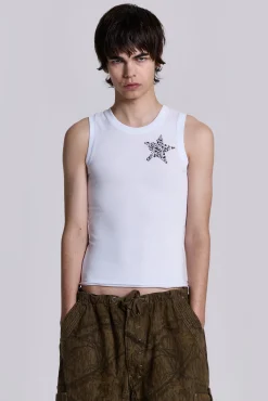 Shop Jaded London White Cosmo Vest