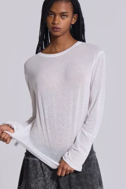 Cheap Jaded London White Mist Long Sleeve Top