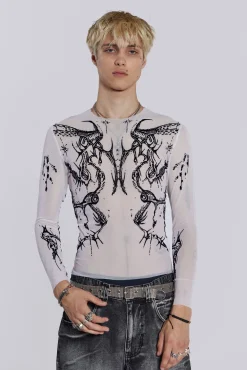 Store Jaded London White Wings Mesh Top