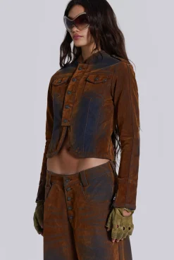Shop Jaded London Zebe Velvet Touch Jacket